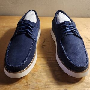 Steve Madden KOLT Men’s Size 8 Navy Suede Moc Toe Lace Up Casual Shoes New w/Box